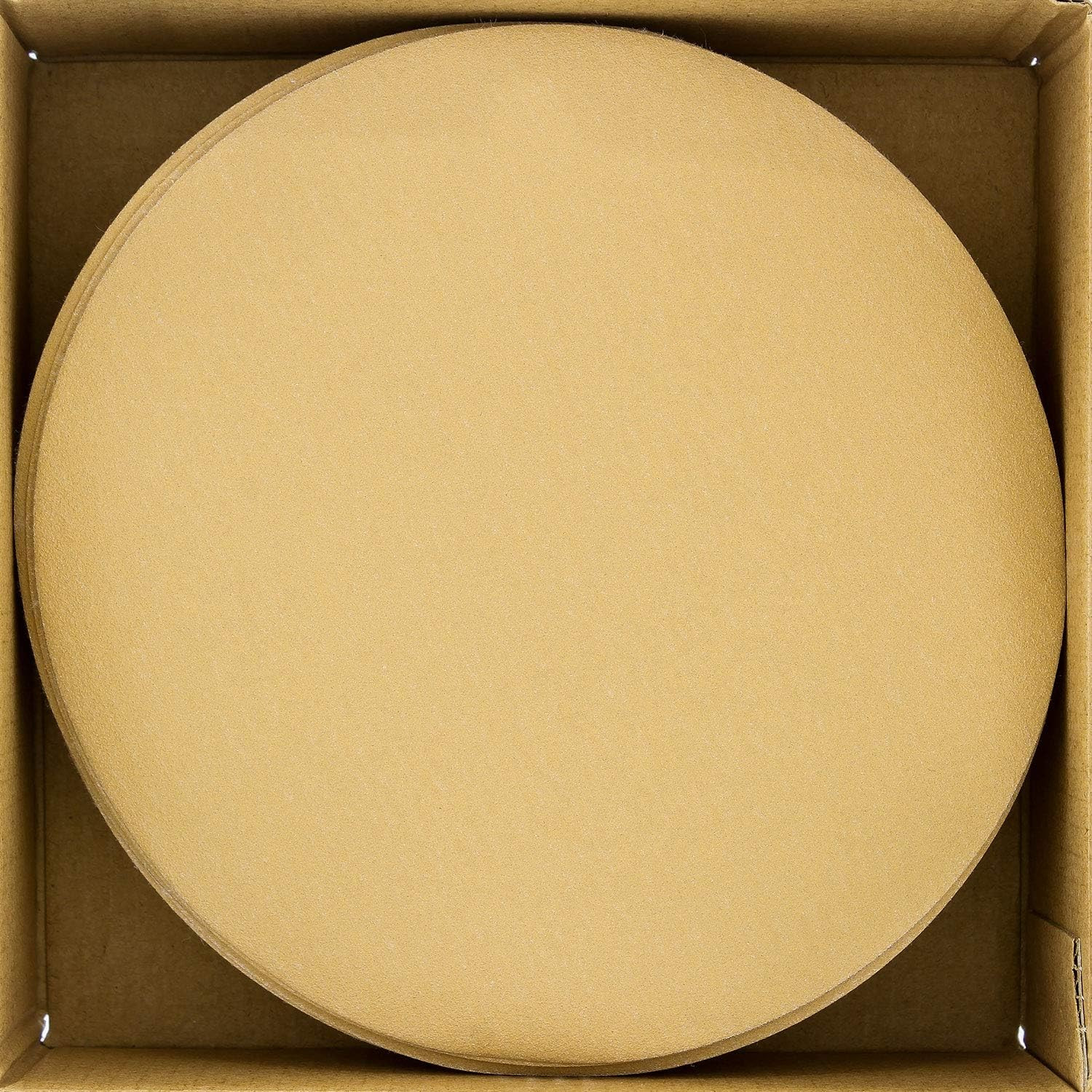 Premium 220 Grit 6″ Gold Sandpaper Discs, No Hole Pattern Dustless, Box of 50, H