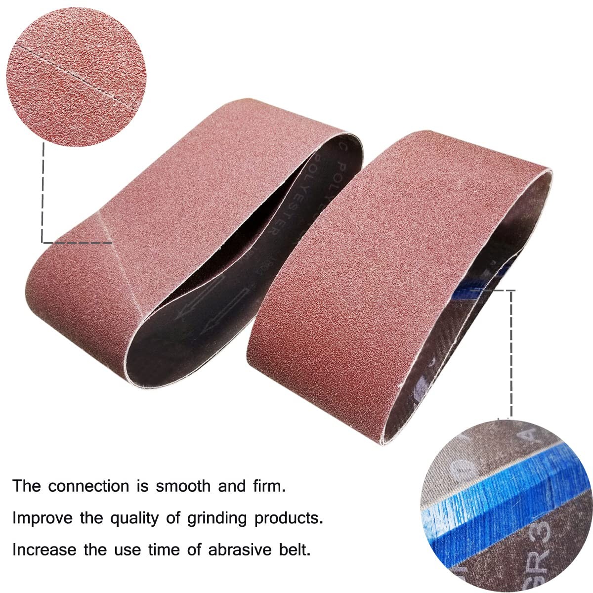 4×21 inch Premium Aluminum Oxide Sanding Belts 40 80 120 Grit Sandpaper Rolls
