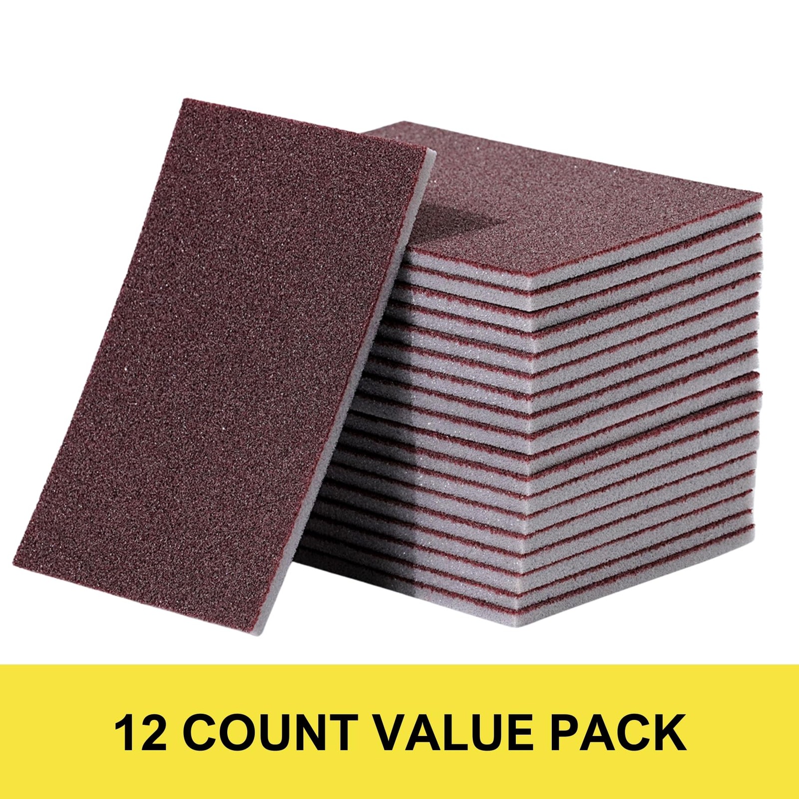 12 PCS 90 Grit Sanding Sponge Pads Wet Dry Foam Sander Block Wood Metal