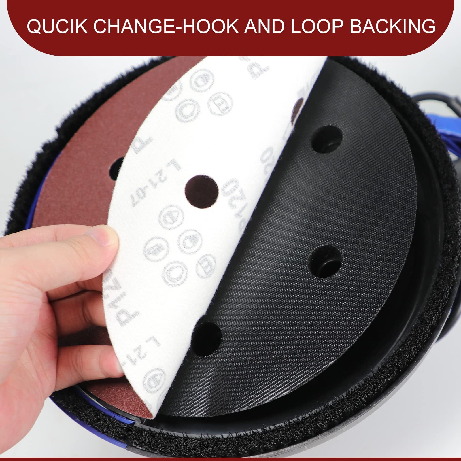 12 Pcs 9 Inch 6 Holes Sanding Discs 80 Grit Hook and Loop Sandpaper for Drywall