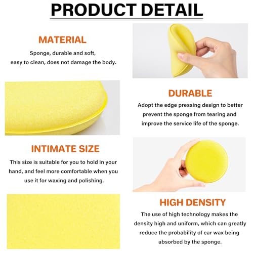 Foam Car Wax Applicator Pad Foam Applicator Pads Detailing Round 4 10CM-24PCS