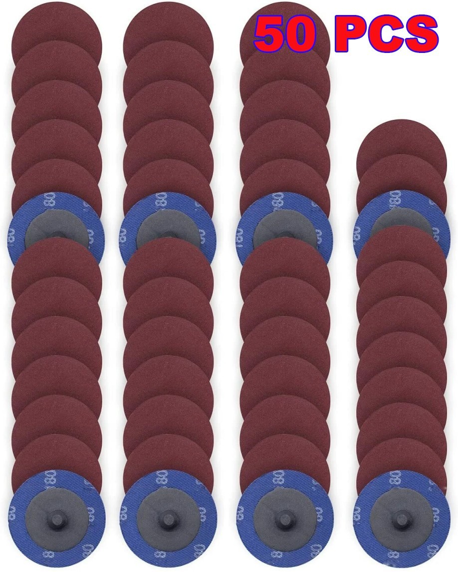 50P 2 inch 80 Grit Aluminum Oxide Roll Lock Die Grinder Sanding Grinding Disc-##