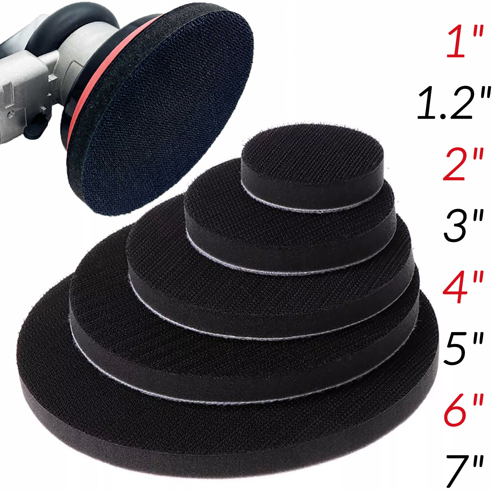 1 inch-7 inch Cushion Interface Pad Soft Hook and Loop Sanding Disc Backing Pads