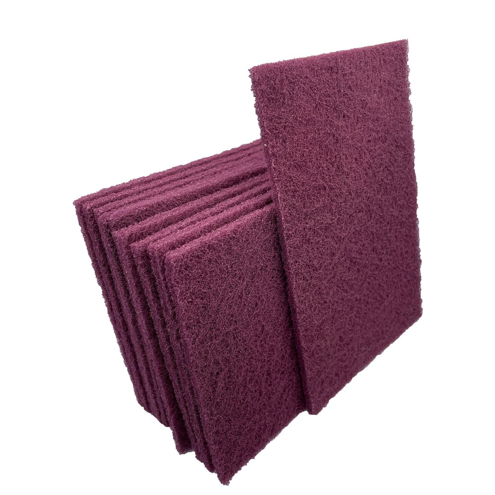 VSM 10Pack 6″ x 9″, Maroon Very FIne, NonWoven Hand Pad, Aluminum Oxide Grai…