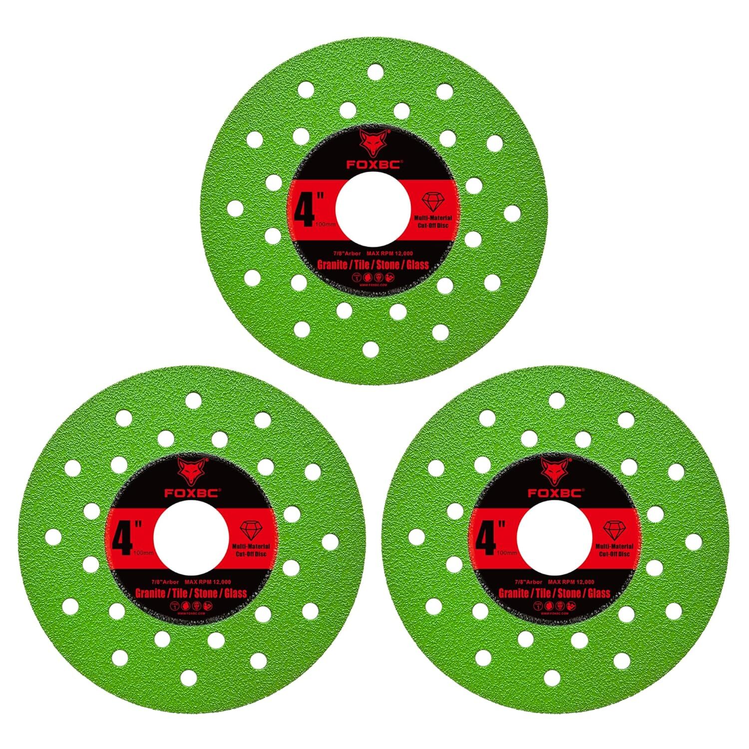 Diamond Grinding 4 inch Cut Off Multi-Material Disc , 7/8″ Arbor – 3 Pack