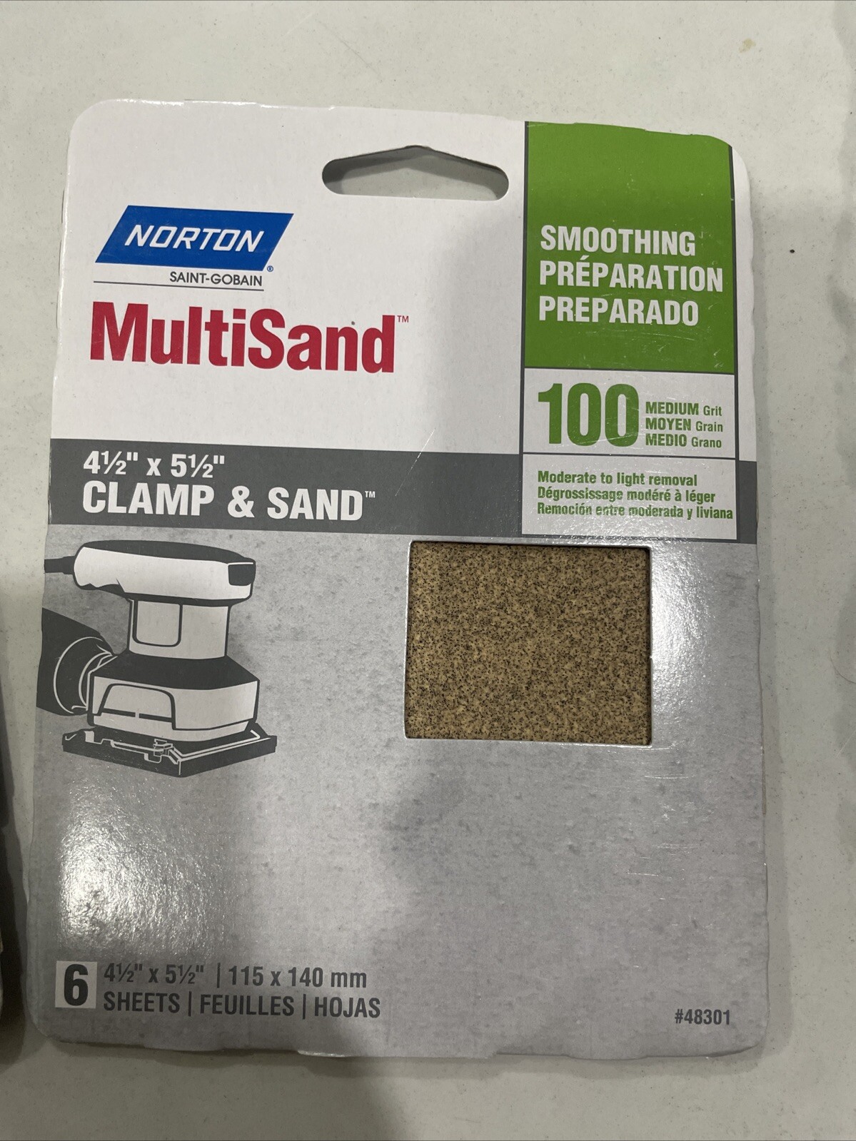 2 Pack Norton 07660748301 Multisand Sheet 4-1/2″x5-1/2″ 100 Grit Sandpaper
