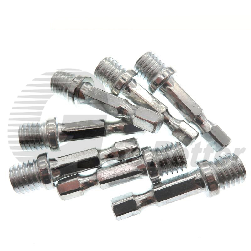 M10 M14 Thread Power Drill Adapter to 1/4″ Hex Shank for Polishing Backing Pads