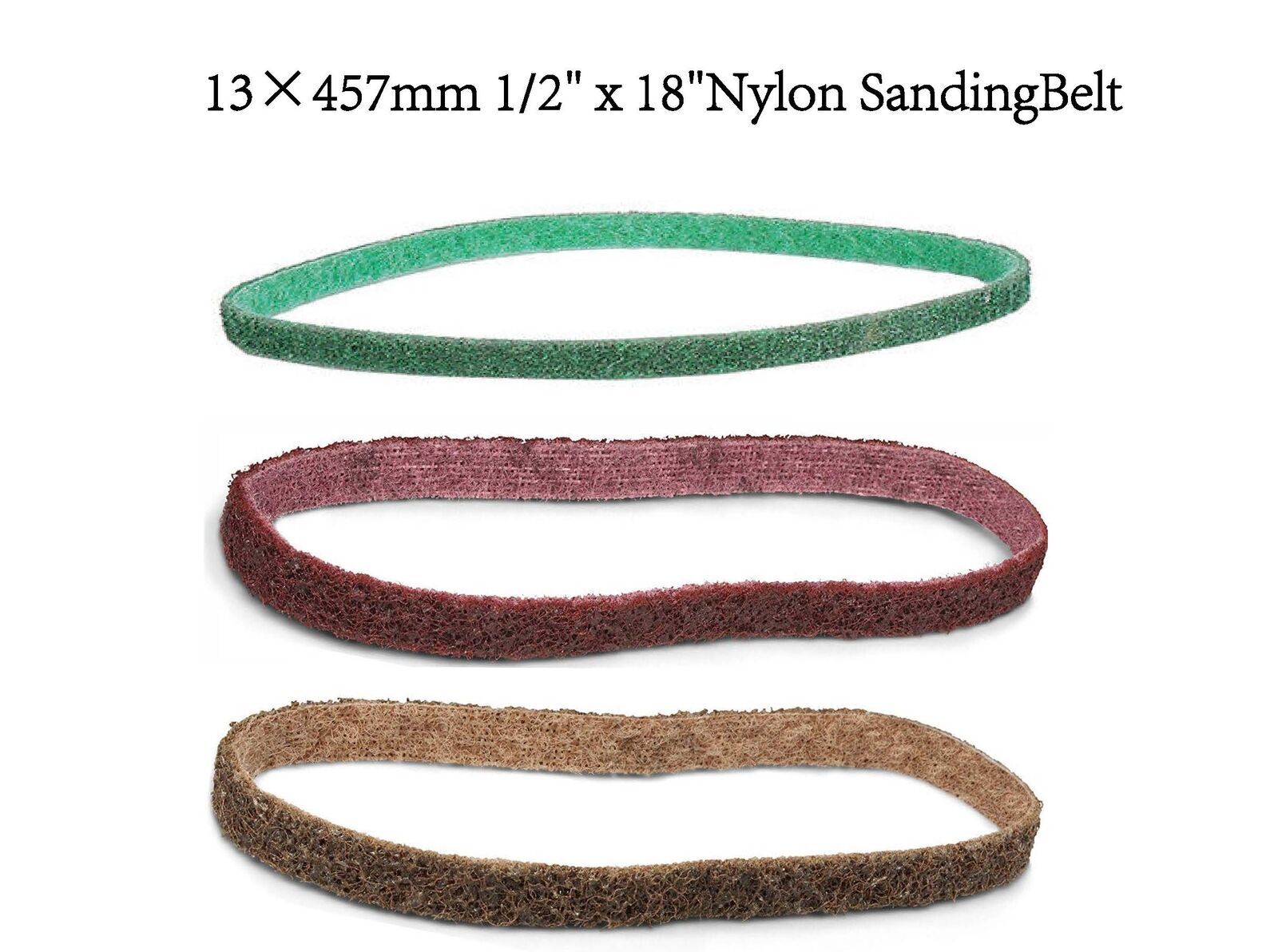 Surface Conditioning 1/2″ x 18″ Coarse Medium Fine Non woven Sanding Belts 5PACK
