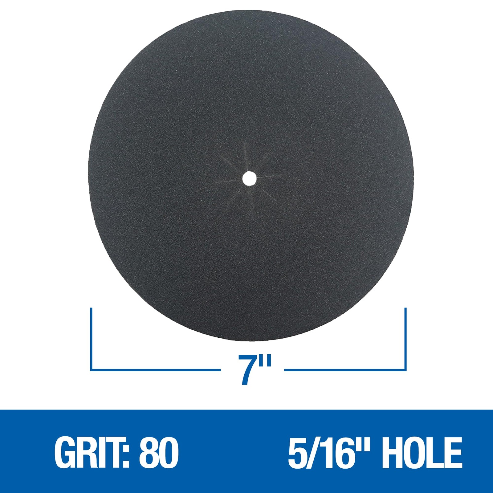 Silicon Carbide Floor Sanding Edger Discs 7 x 5/16 Hole 80F Grit 50 PCS