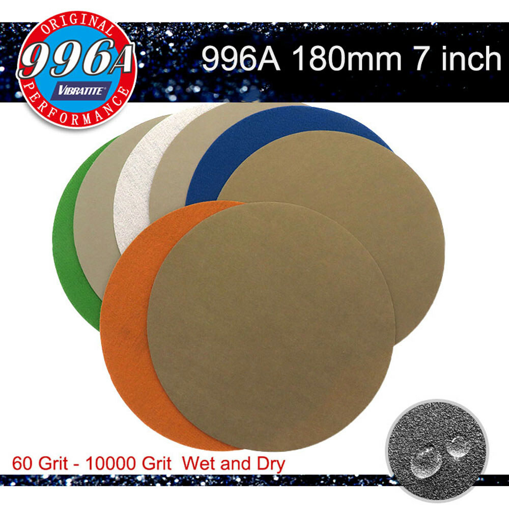180mm 7″ Sanding Disc Pads Hook And Loop Orbital Sandpaper 60-10000 Grit Wet Dry