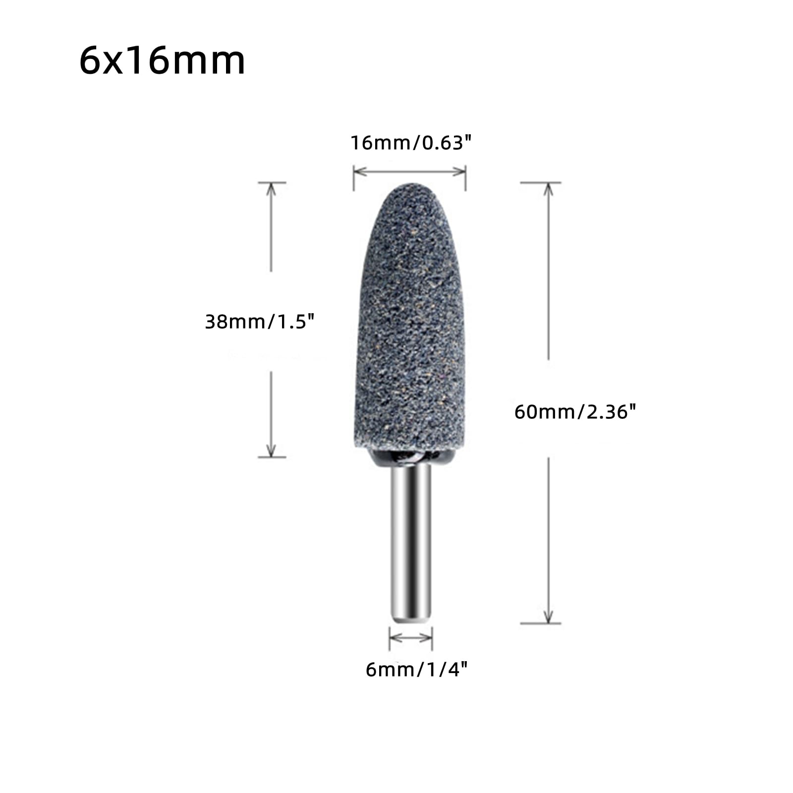 10Pcs 16mm Mounted Grinding Stones, Cone Shape Aluminum Oxide Polishing Abras…