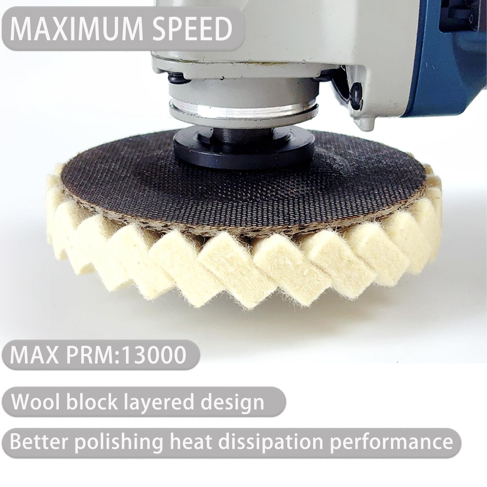 5 Pcs Wool Felt Flap Polishing Disc and Compound Set Includes 2 Pcs Wool Poli…