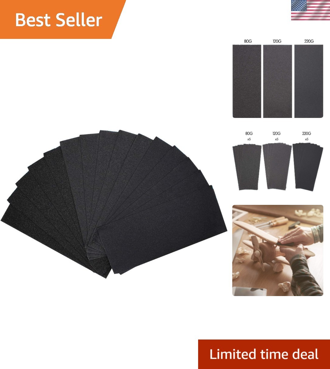 Versatile 15PCS Waterproof Sanding Sheets for Wood, Metal, and Automotive Use