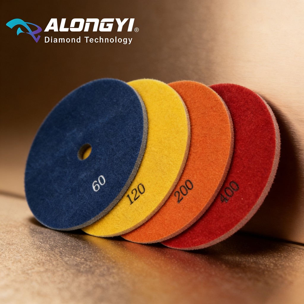 4Pcs 4″ Electroplated Flexible Diamond Grinding Disc Honing Pad Stone Glass