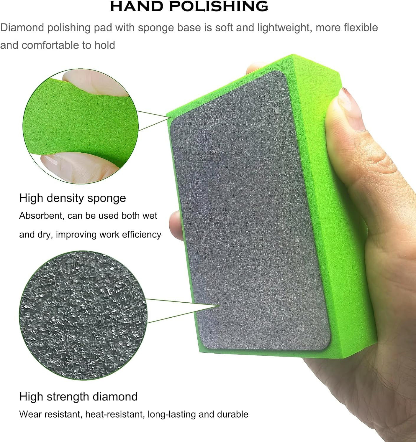 4 Pack Diamond Hand Polishing Pads Sharp Grinding Polishing Pad – Sanding Block