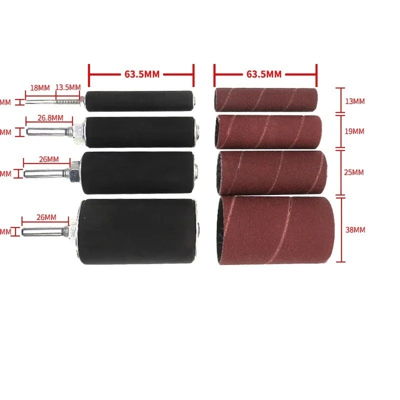20PCS Drum Sanding Kit Rubber Spindle Sander Set for Drill Press Woodworking