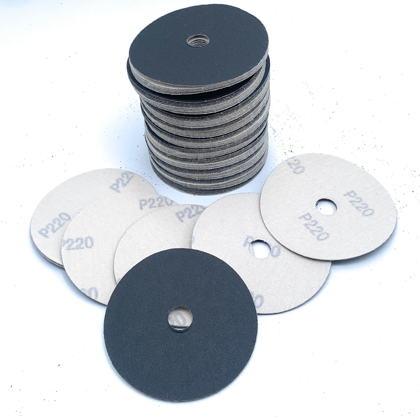 100 PCS 4 Inch 220 Grit Silicon Carbide Velour Abrasive Sanding Discs Paper