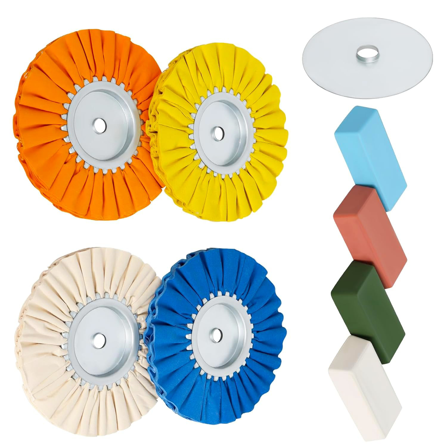 Ketofa 8” Airway Buffing Wheel Kit, 9 Pcs Aluminum Wheel Polishing Kit in 5/8″