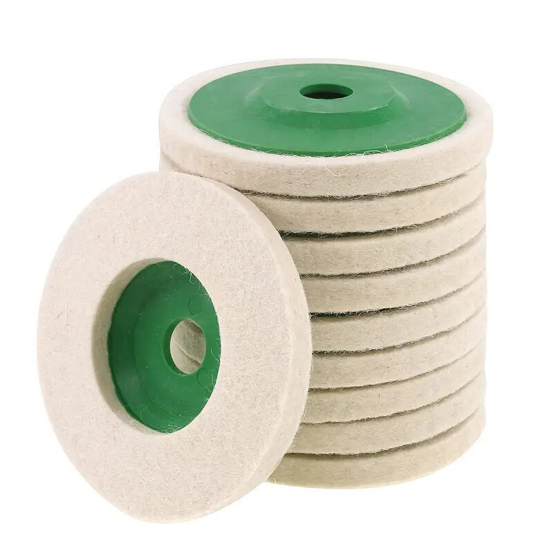 10 Pack 4″ Wool Polishing Discs for Angle Grinder Finishing Wheel Buffing Pads