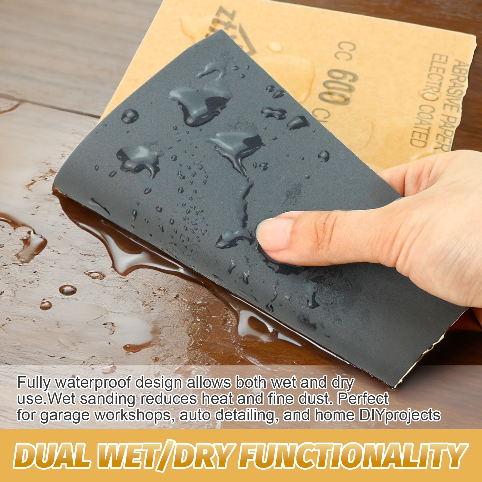 50Pc 9×11 Wet Dry Sandpaper Sheet Silicon Carbide 800 Grit Waterproof Automotive