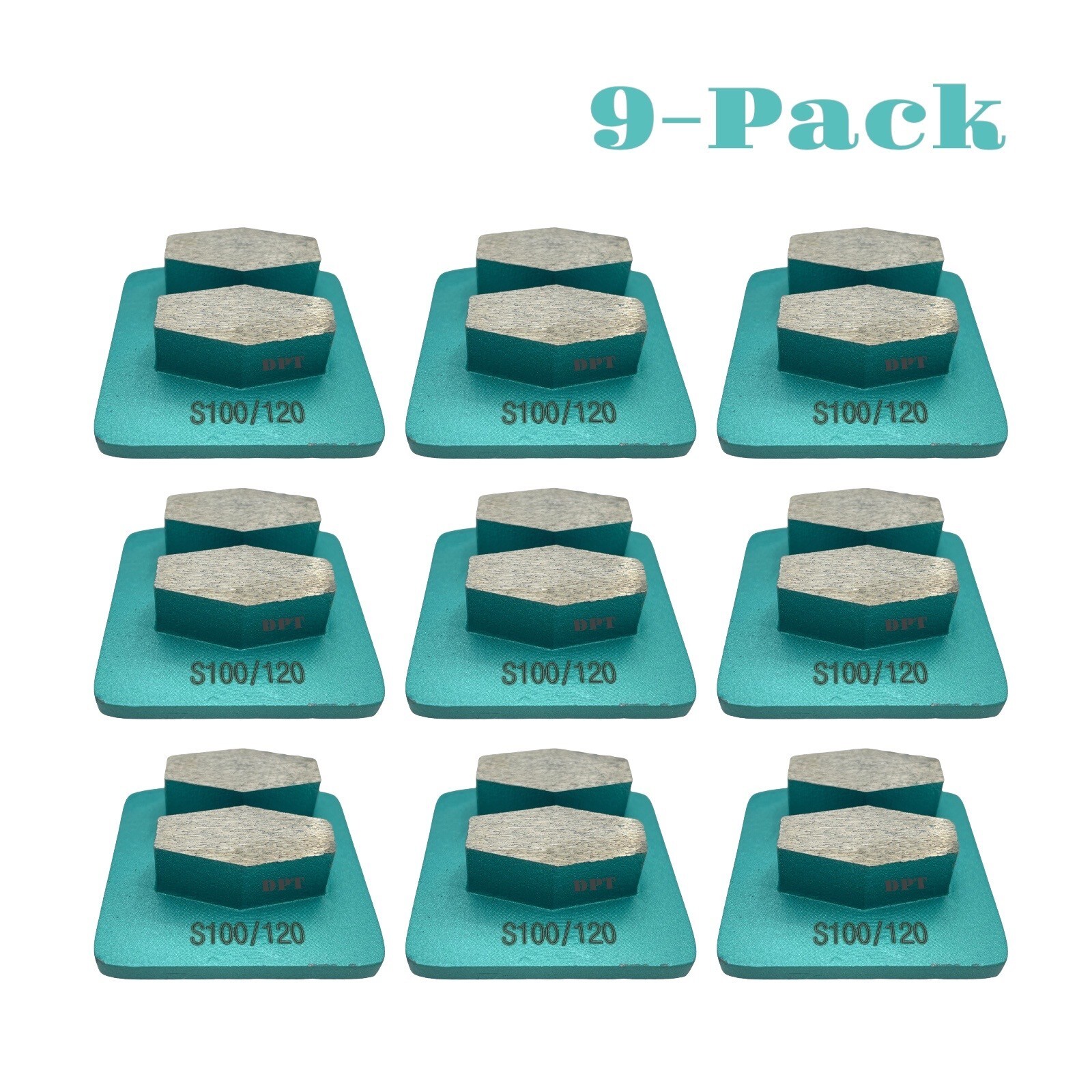 9 Pack Grinder Disc for Husqvarna PG series Soft Bond For Hard Concrete 120 Grit