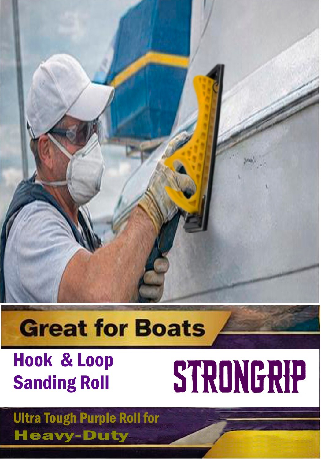 Strongrip Ceramic Mesh Roll 2-3/4 in x 22 yd Hook and Loop Purple – Choose Grit