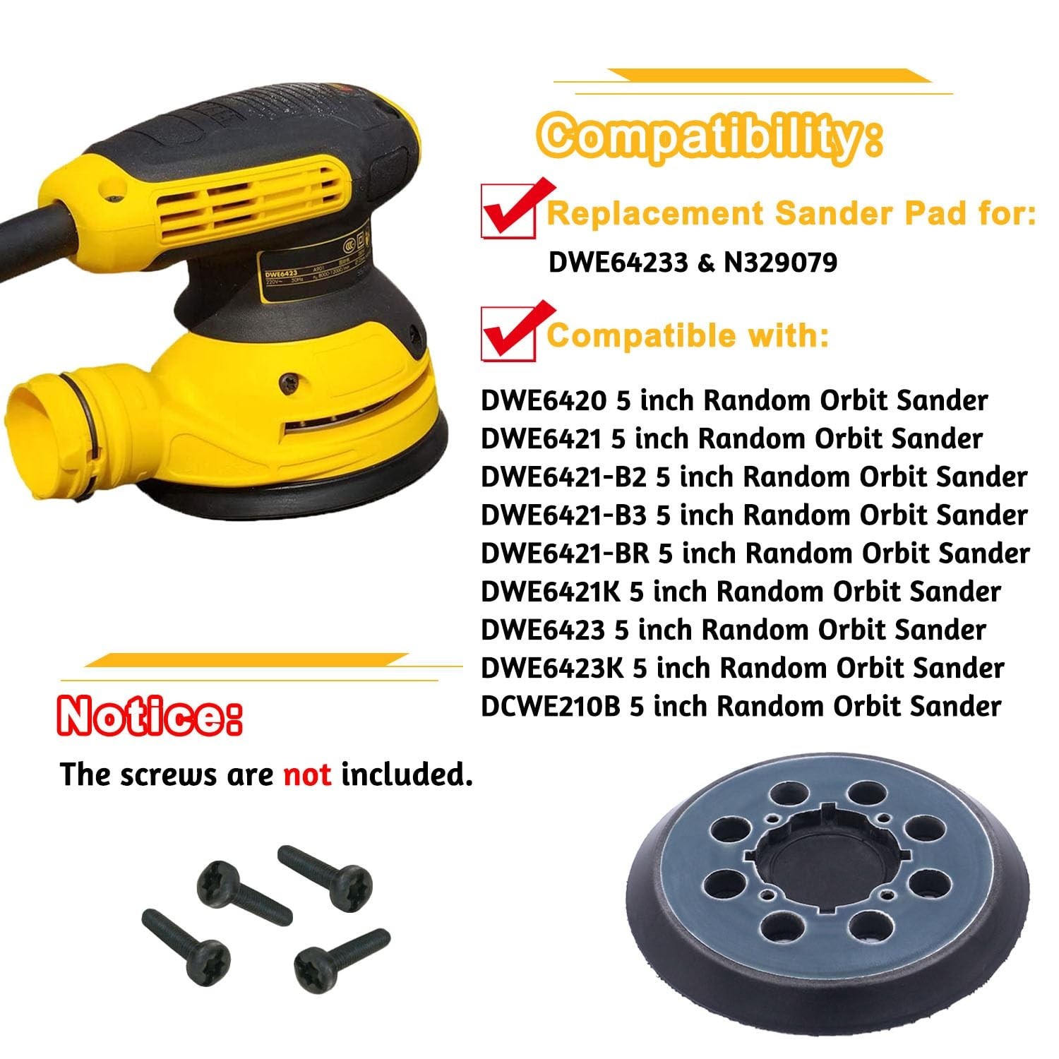 Fine Grit Sanding Pads for DeWalt, 5-Inch, 4 Pack – Easy Fit & Reduced Vibration