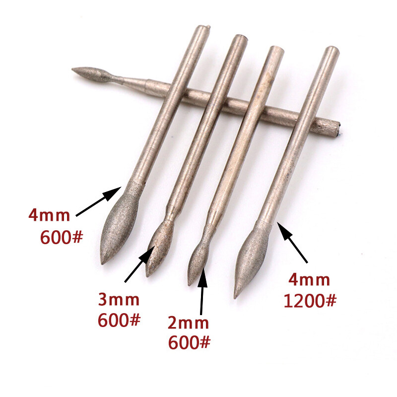2.35mm Shank Diamond Grinding Heads Burr Drill Bits Jade Carving Polishing Tools