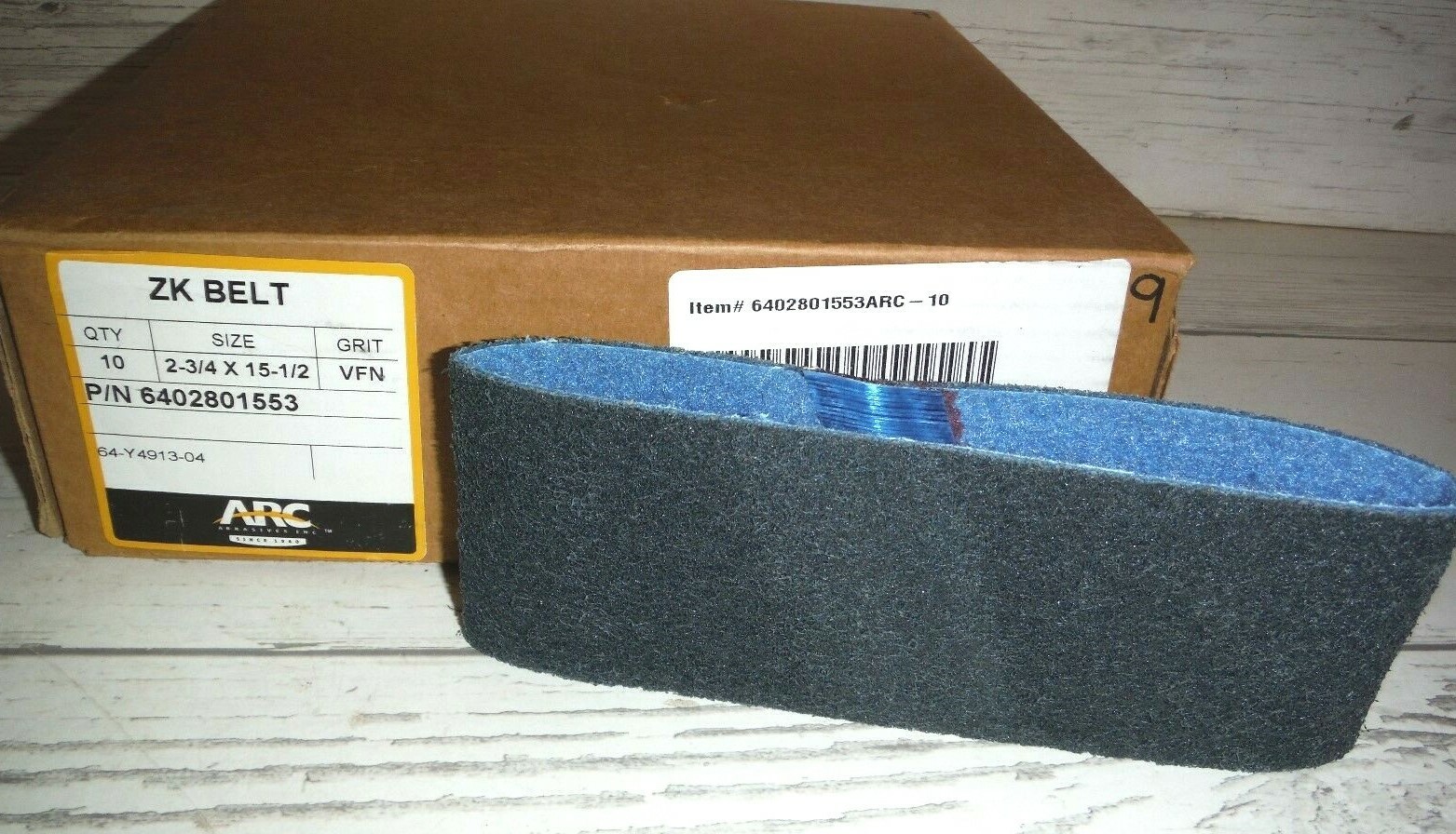10 Arc Abrasives 2-3/4″ x 15-1/2″ Sanding Belts Very Fine Grit #6402801553