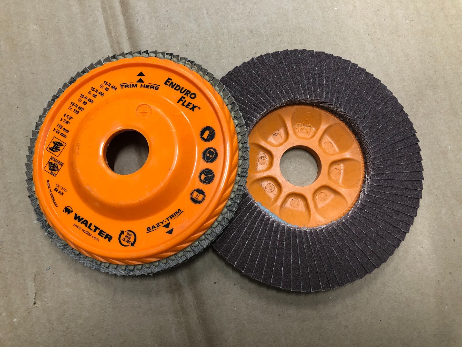 Walter ENDURO-FLEX 4-1/2” X 7/8” , Gr 120, 15-R 462.