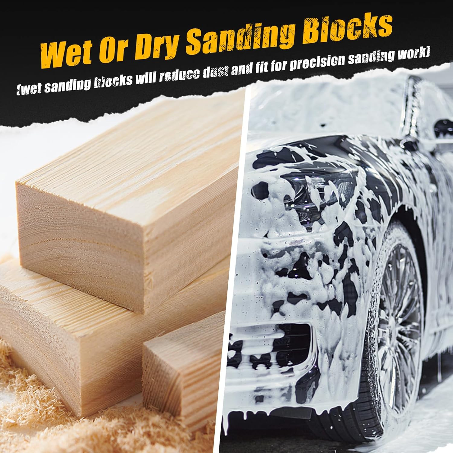 12X Flexible EVA Foam Sanding Block Kit Wet Dry for Automotive Body Wood Repair