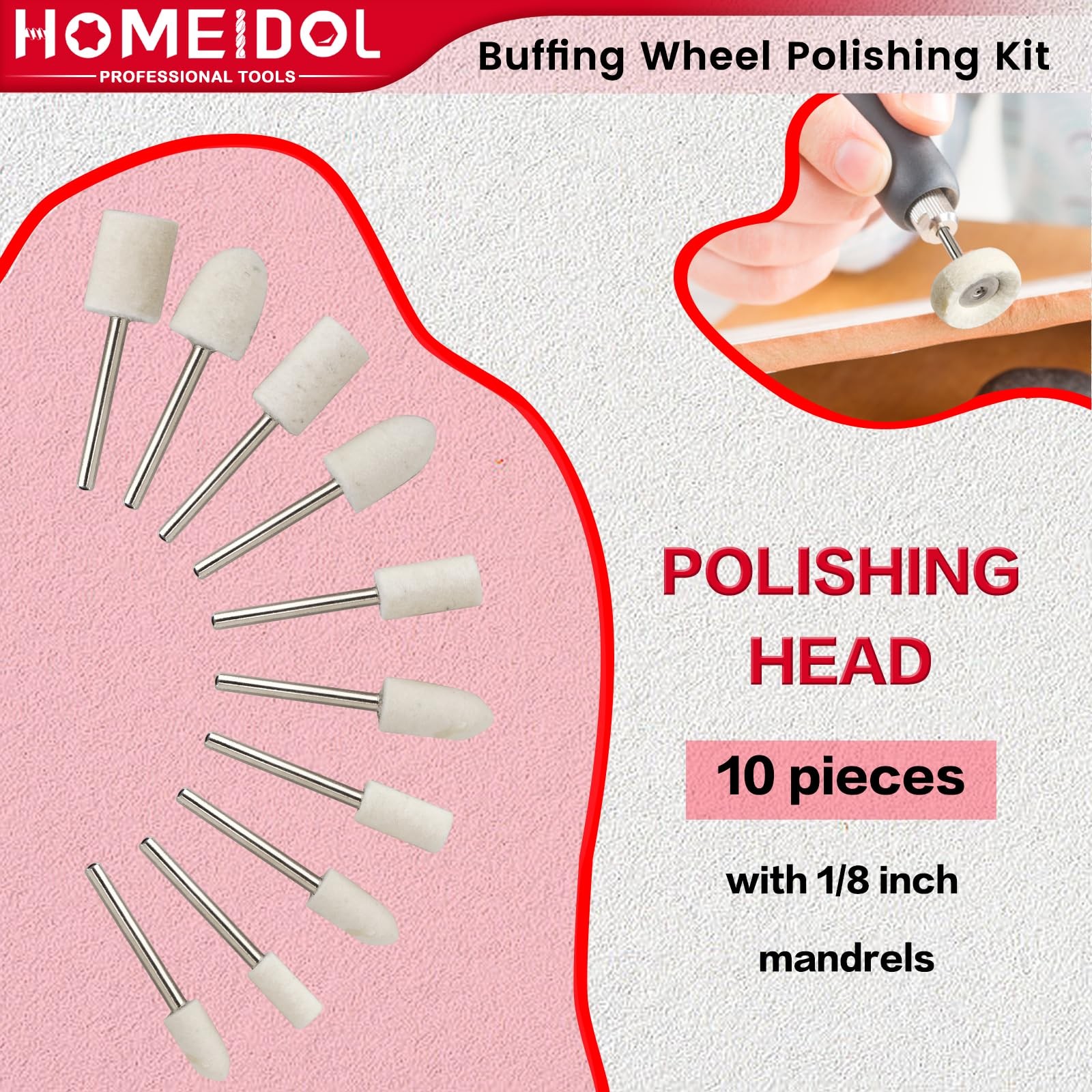 72Pcs Polishing Kit for Dremel Buffing Wheels with Polishing Compound
