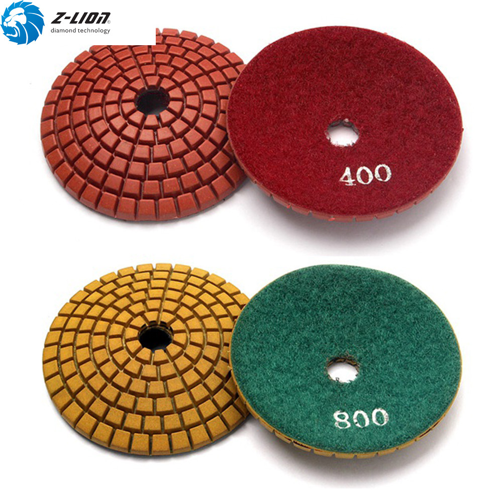 Z-lion 7Pcs 3″ Diamond Convex Polishing Pad Grit 50 Granite Polishing Kit