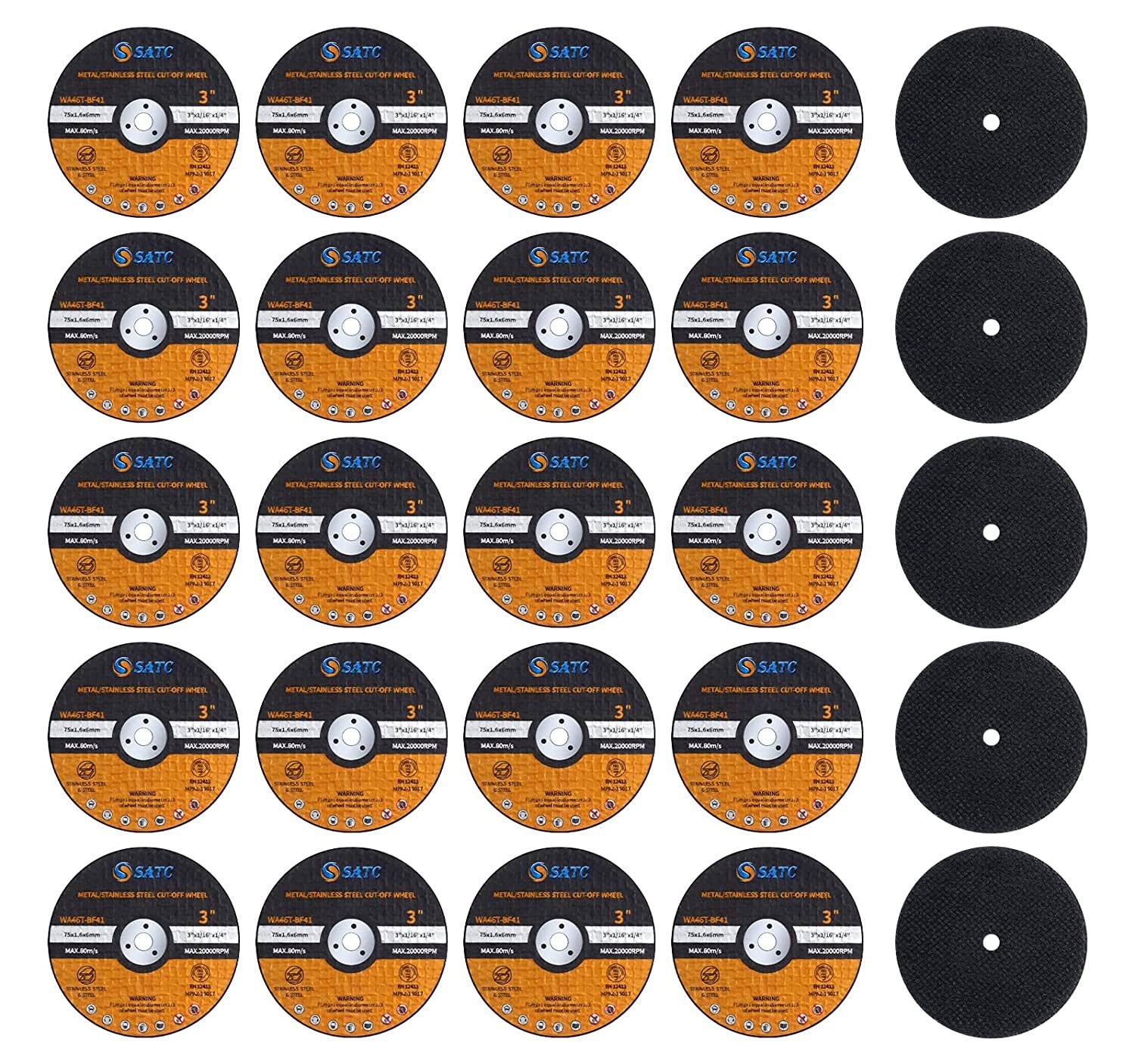 25 Pack 3″x1/16″x3/8″ Cut-off Wheel 3 inch Metal & Stainless Steel Cutting Discs