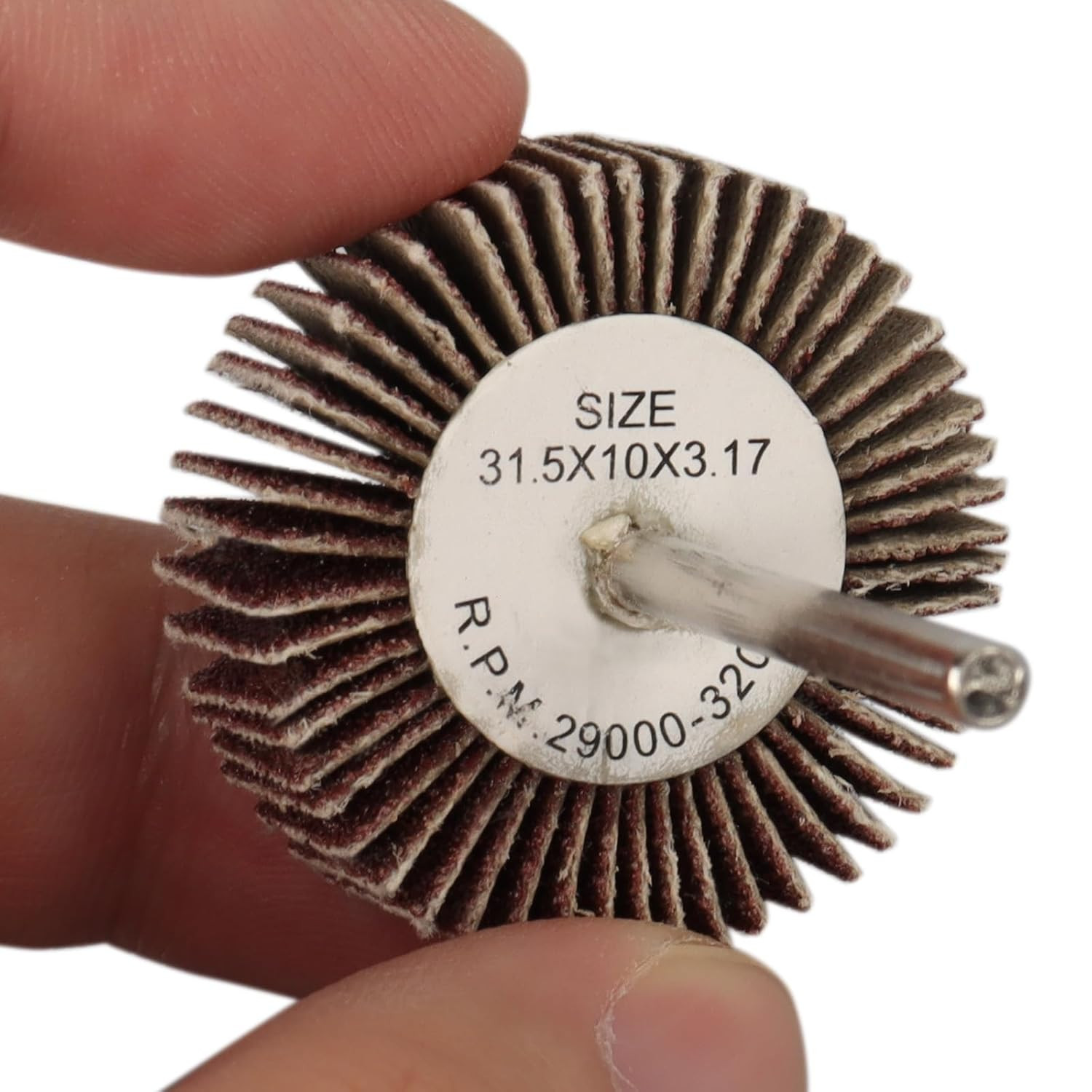 120 Grit 1/4″ Abrasive Flap Wheel Sander Set, 30 Pack | 1/8 Inch Shank (32X10X3)