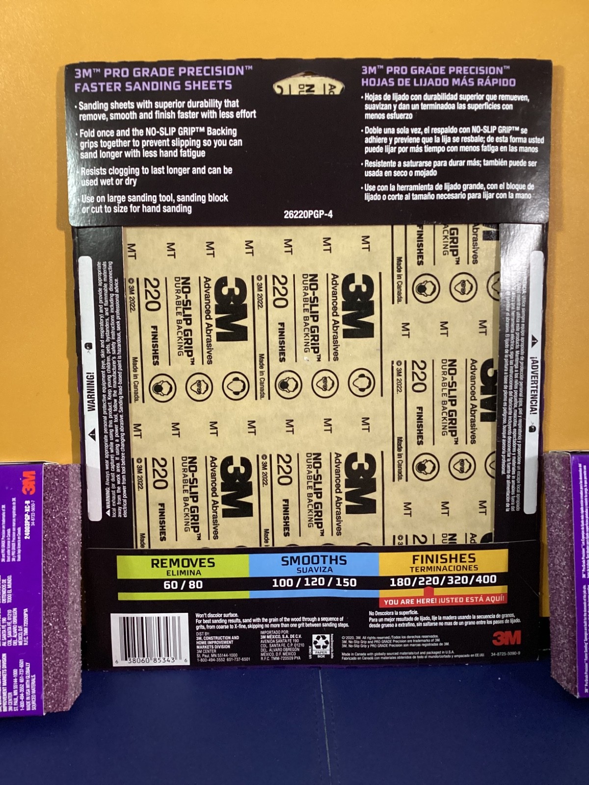 3M PRO GRADE PRECISION FASTER SANDING 4 SHEETS & TWO 36 X-COARSE SPONGES NEW