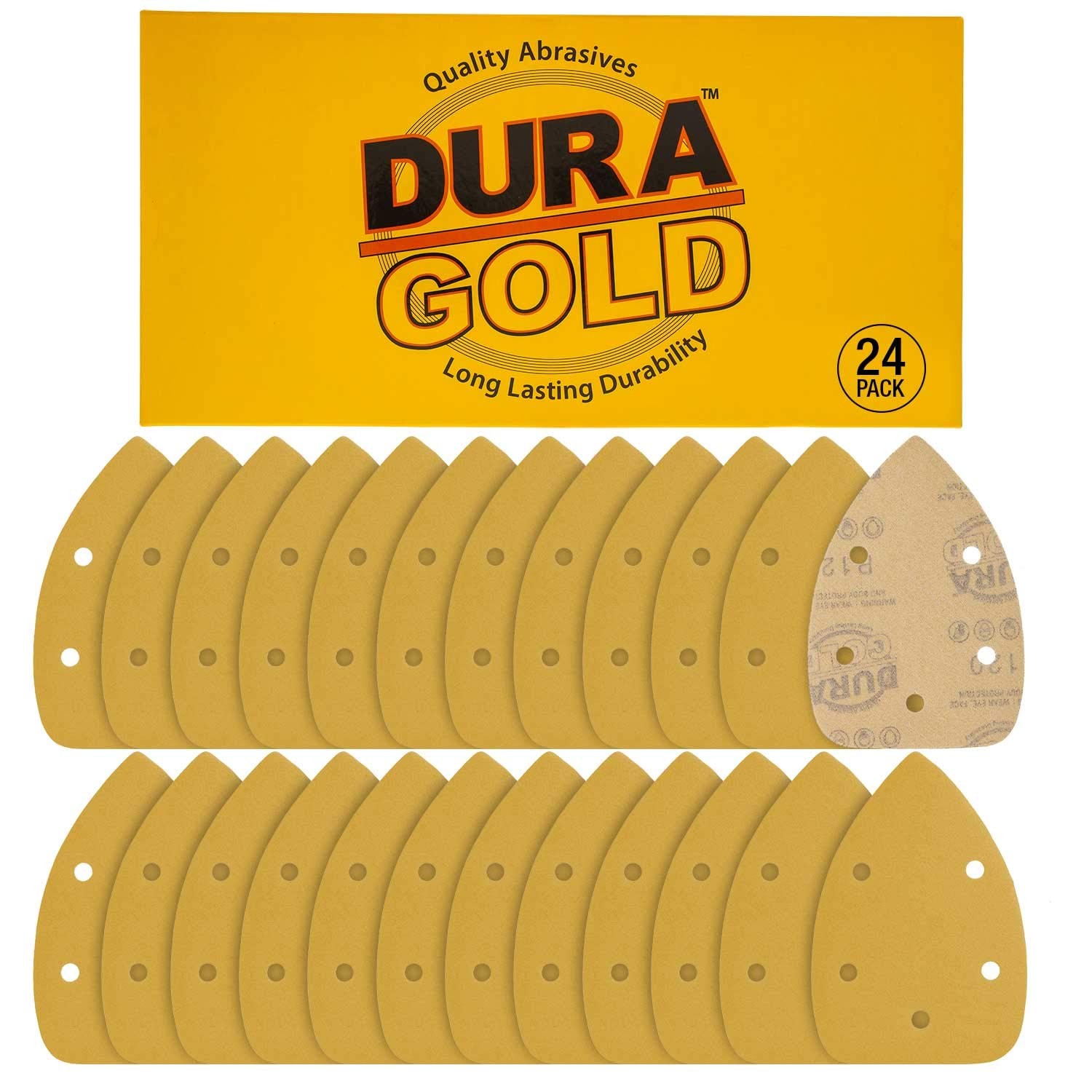 Dura-Gold Premium Mouse Detail Sander Sandpaper Sanding Sheets 120-Grit, Gold