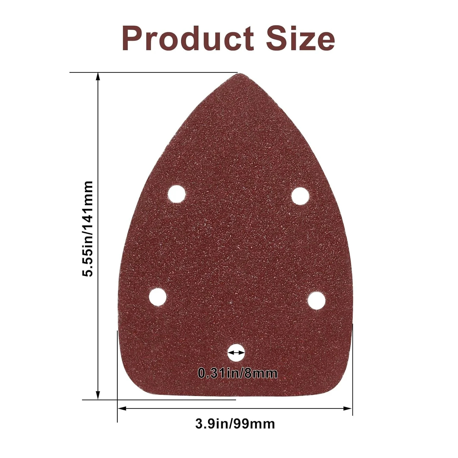 25 Pcs 40 Grit Mouse Detail Sander Sandpaper 5 Hole Mouse Sandpaper H