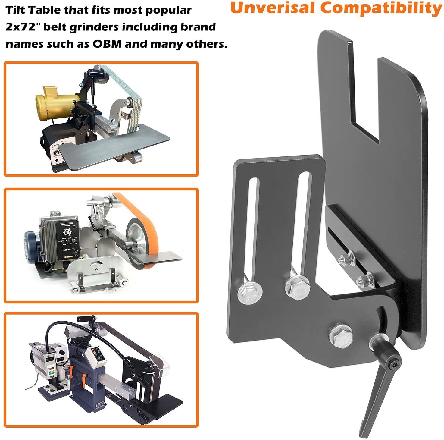 2×72″ Knife Bevel Grinding Jig Tool Rest OBM Belt Grinder Tilt Table Flat Platen