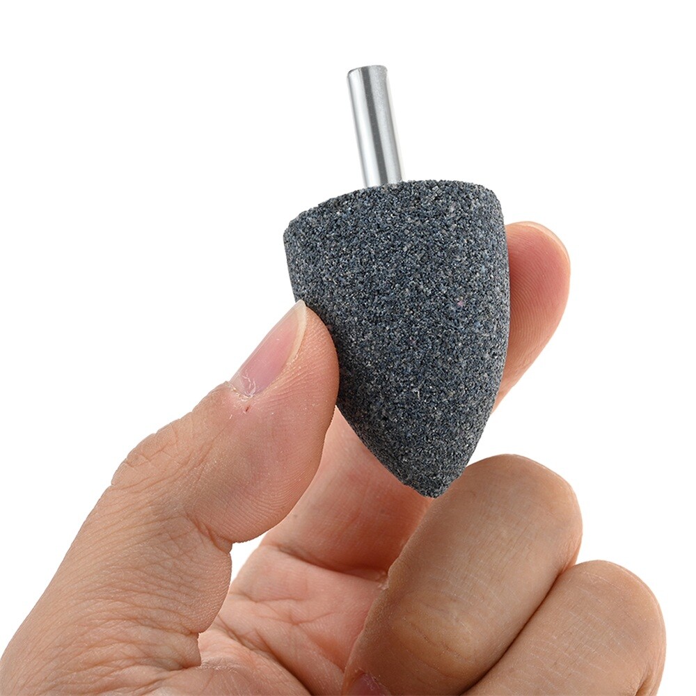 10PC Cone Shape Grinding Stones 30mm Aluminium Oxide Fit Electric Rotary Tool