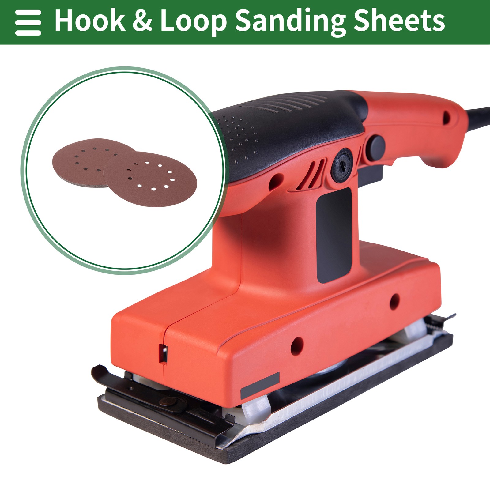 Sandpaper 225x225mm 240 Grit 10 Pcs Red Hook & Loop Sanding Sheets