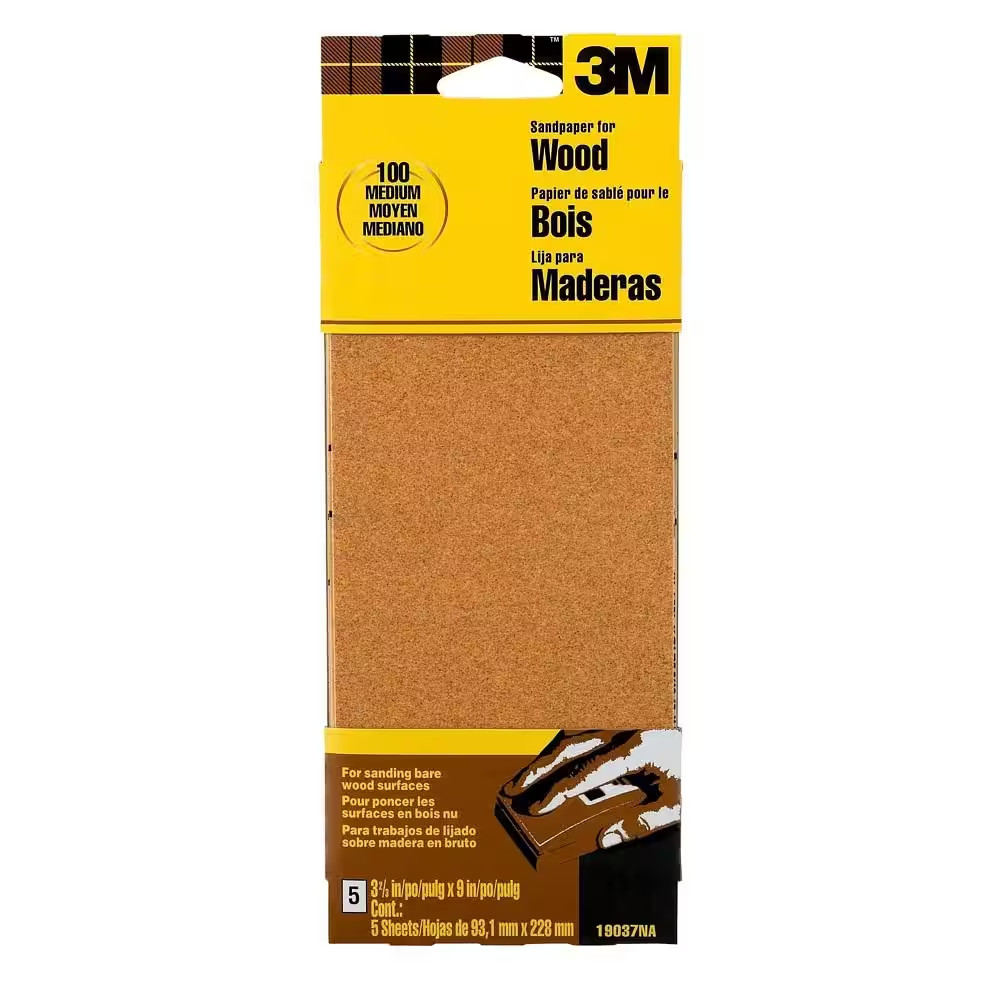Garnet 3.7 In. X 9 In. Medium 100-Grit Sheet Sandpaper (6-Sheets/Pack)