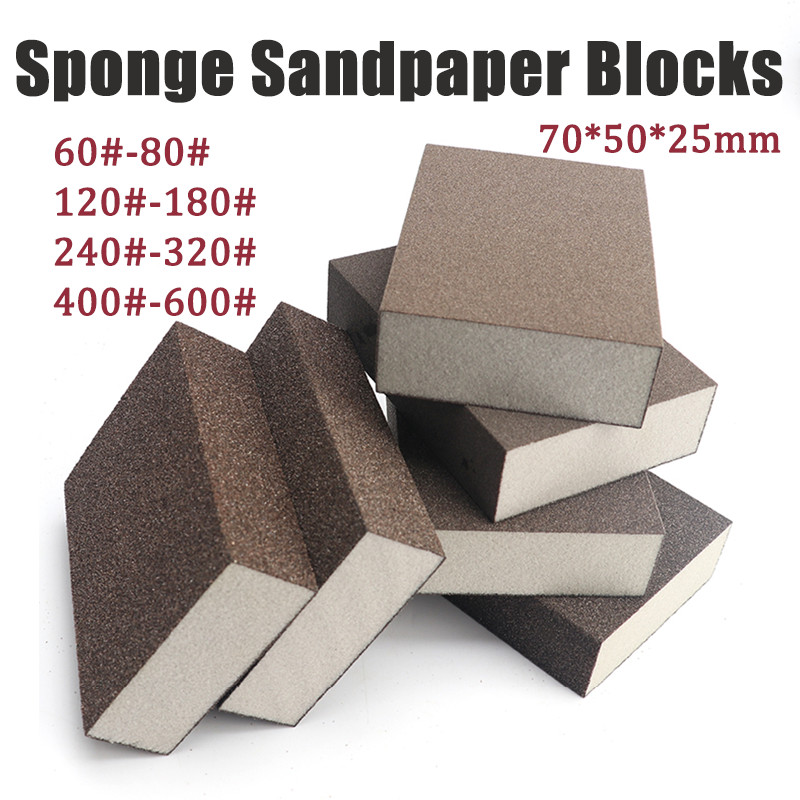 Foam Sponge Sandpaper Sanding Blocks Wet & Dry Square Sanding Block 70*50*25mm