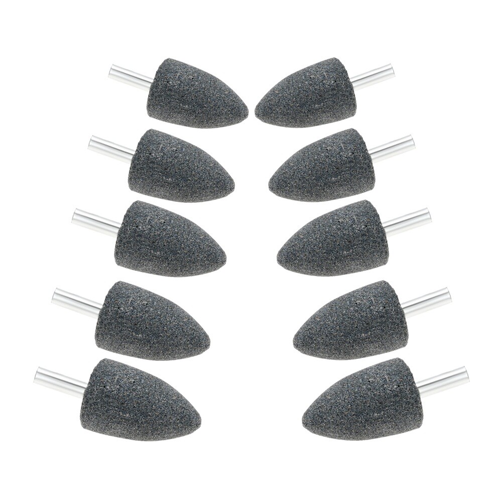 10PC Cone Shape Grinding Stones25mm Aluminium Oxide Fit Electric Rotary Tool