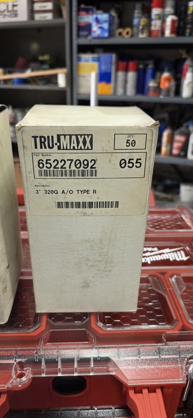 Sanding disk 320 grit 3 ” Type R Tru-max 65227092 50 pieces per box 100 total
