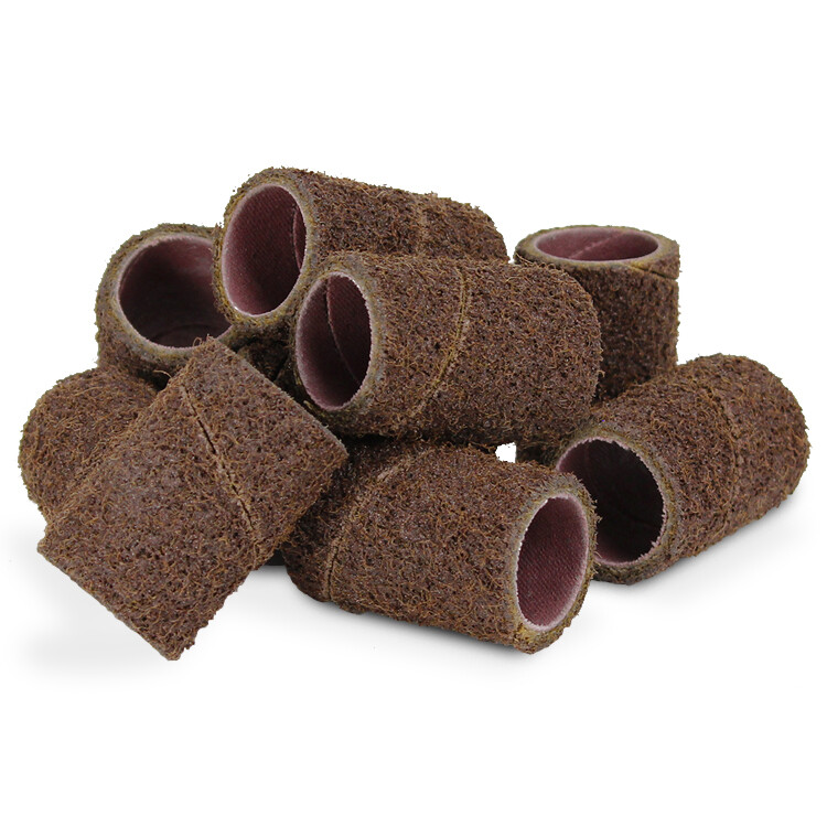 3/4″ x 1″ Surface Conditioning Spiral Bands, No Lap Sanding Sleeves – 10 Pack