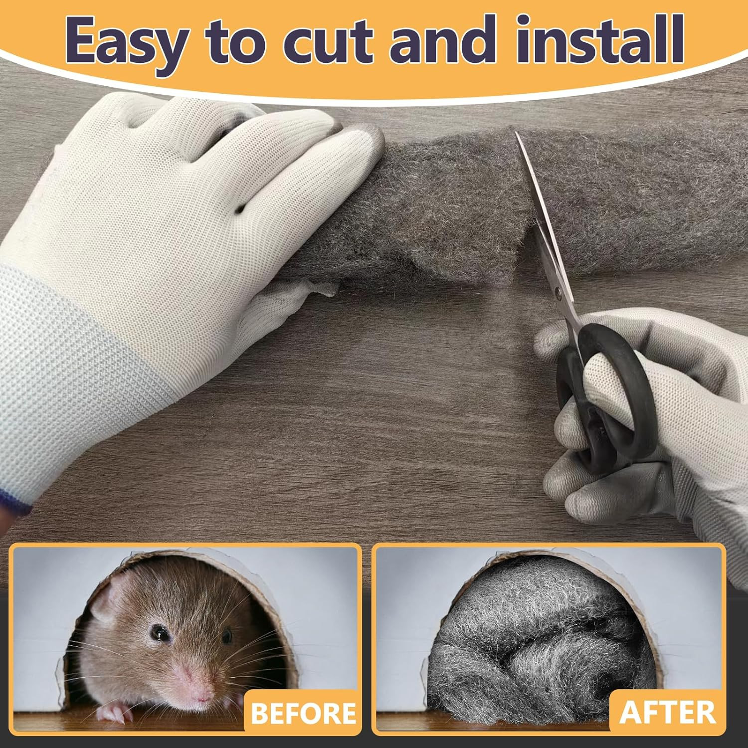 Steel Wool for Mice Control, 3.2″X12 Ft Wool, Gap Filler for Home & Garage, DIY
