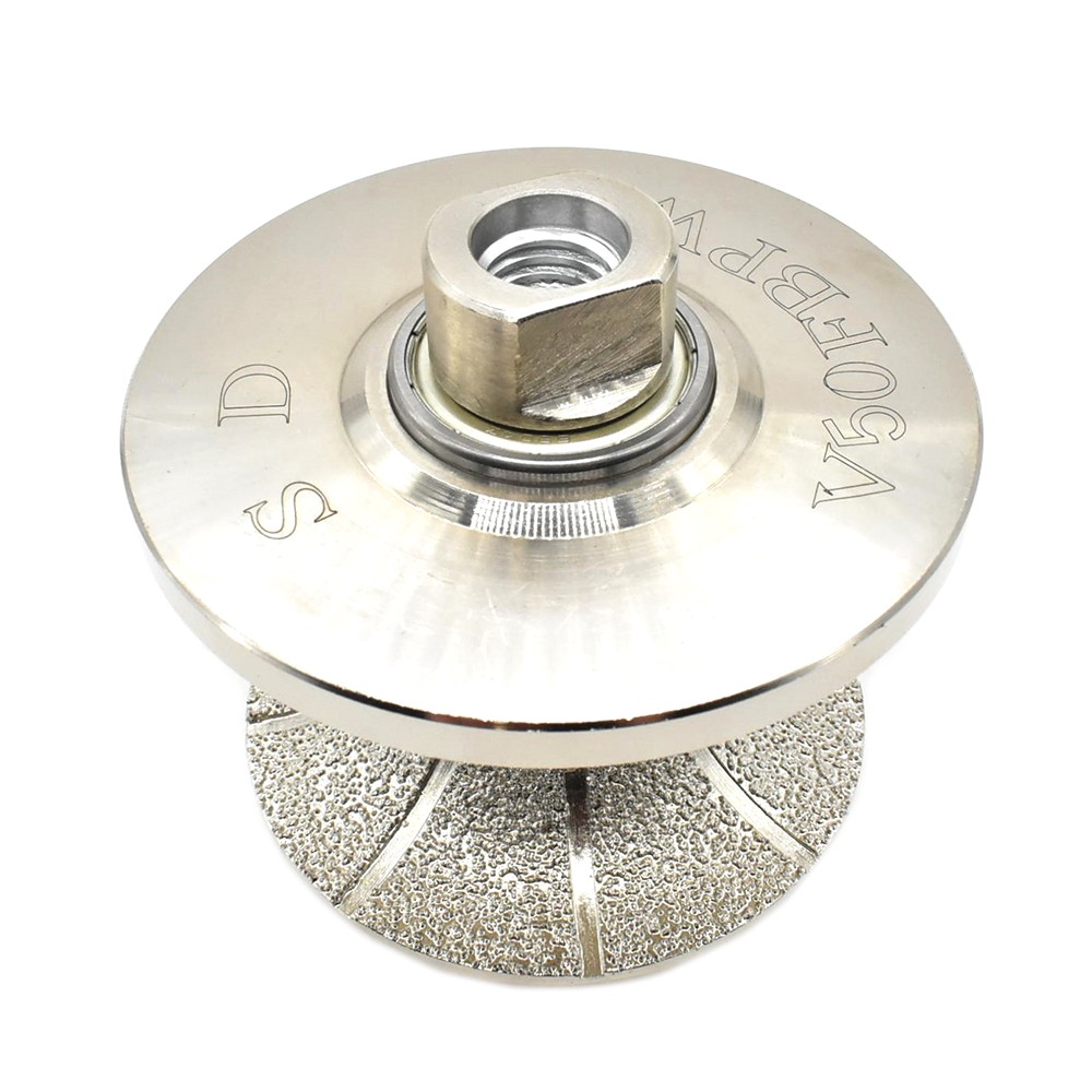 2″ Full Bullnose Vacuum Brazed Diamond Profile Wheel & Female Threads – V50FBPW