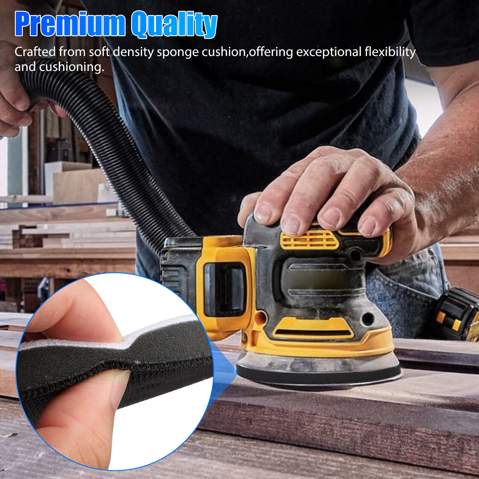 For Orbital Sander 2PCS 5in Foam Cushion Sanding Discs Buffer Pad Accessories