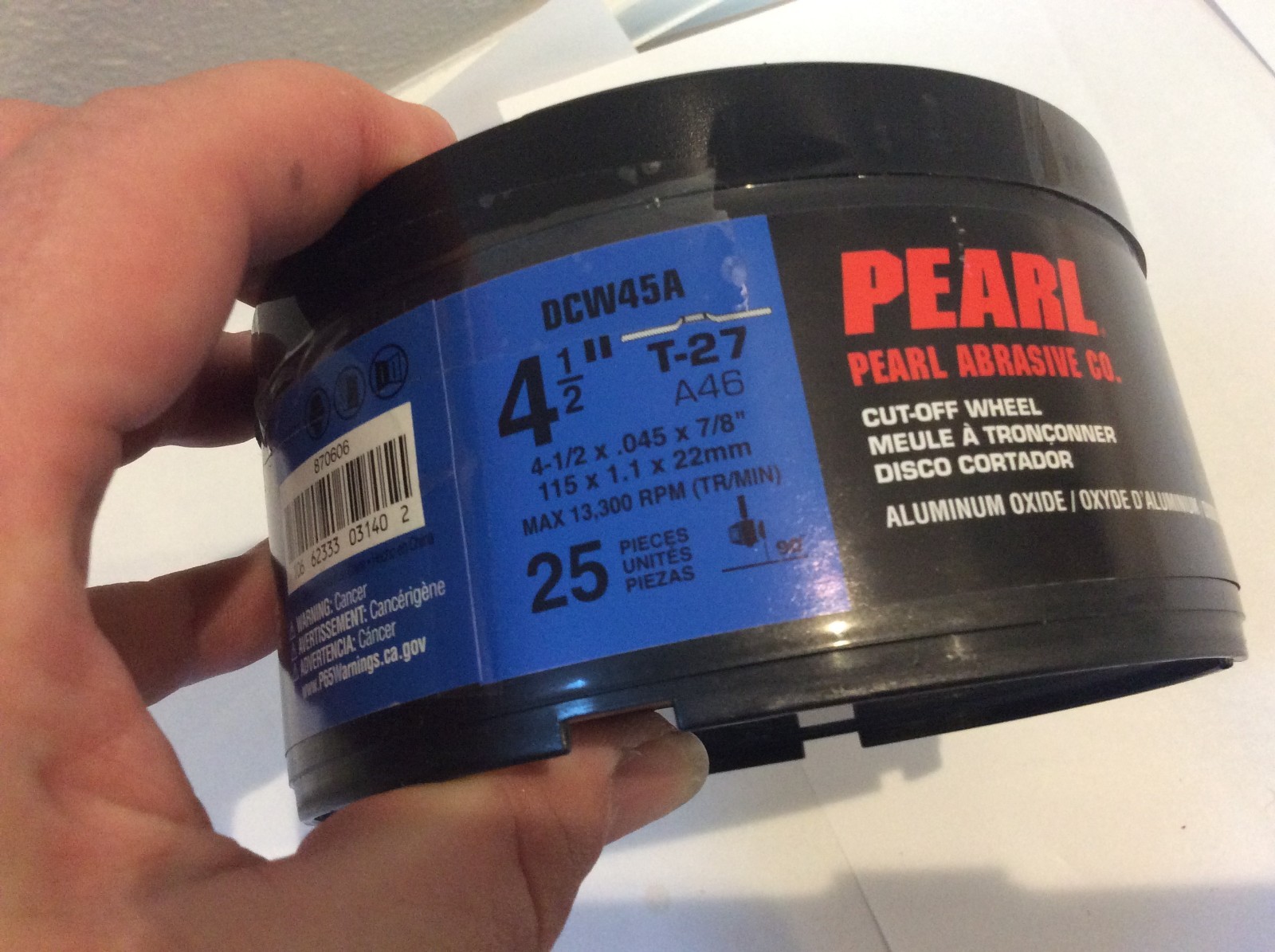 Pack of 25 Pearl SlimCut Thin Cut-Off Wheels T-27 4-1/2 x .045 x 7/8 A46 DCW45A